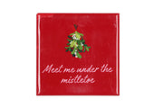 tile meet me under the mistletoe red 10x10x1cm