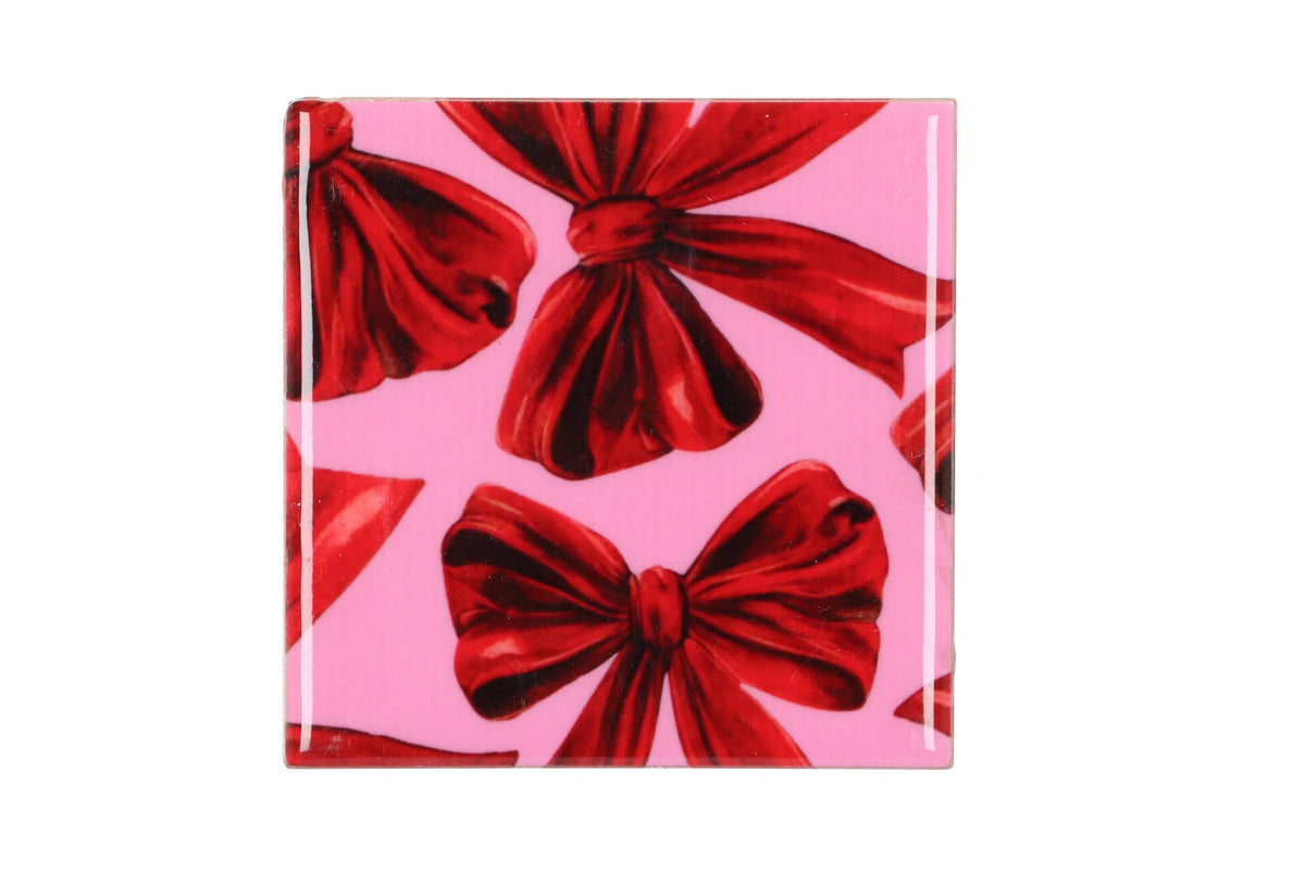 tile bow pink 10x10x1cm