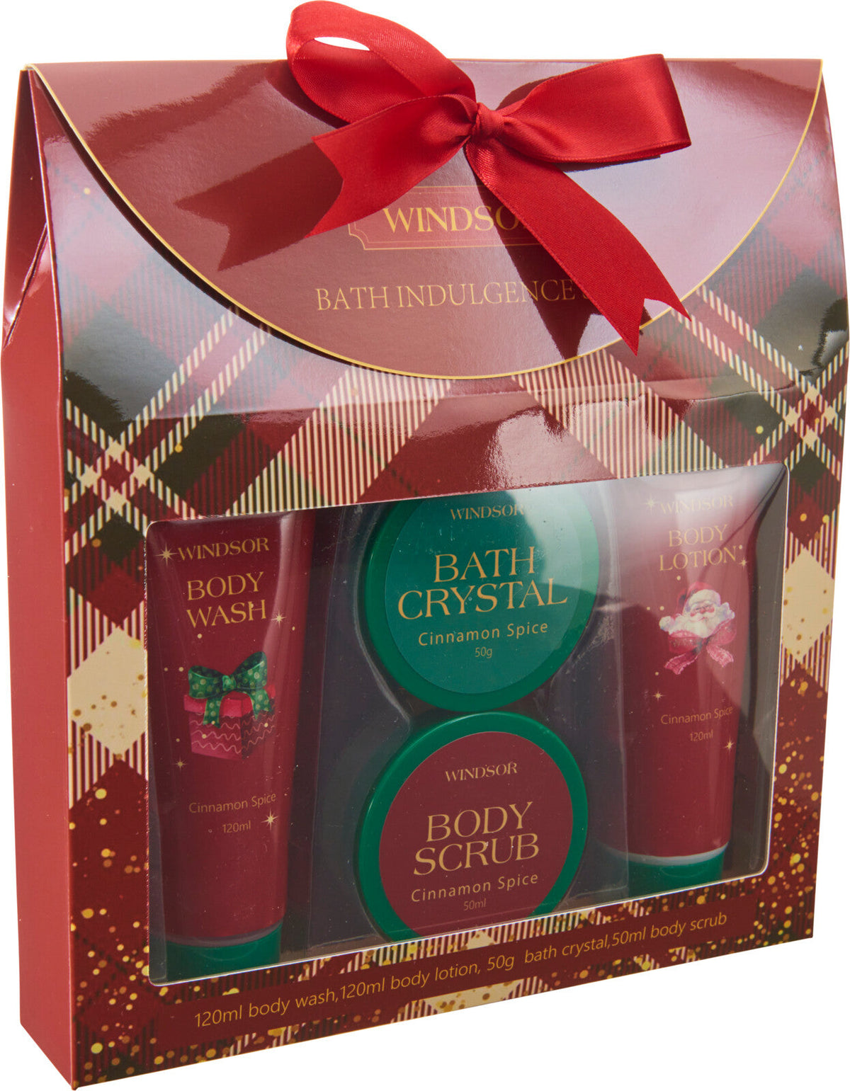 geschenkset windsor bath indulgence set badzout bodywash, bodylotion and bodyscrub set van 4sts