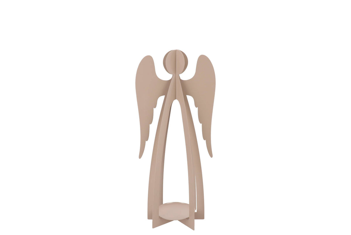 rusty sand angel with candle holder 13x10x26cm