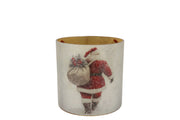 ruby white t-light santa 8x8cm