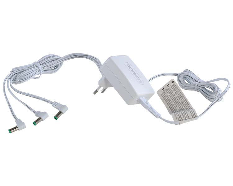 expansion adaptor, 4.5v, white, 3-output, fixed plug, gs