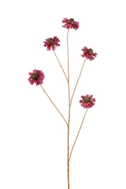 scabiosa spray w/gold stem 94cm mauve