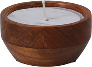 kaars in houten pot dia 10cm