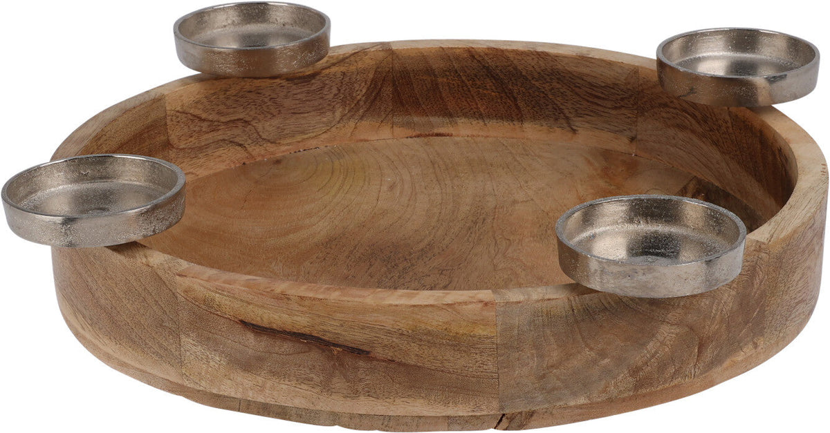 kaarsen krans 40cm hout