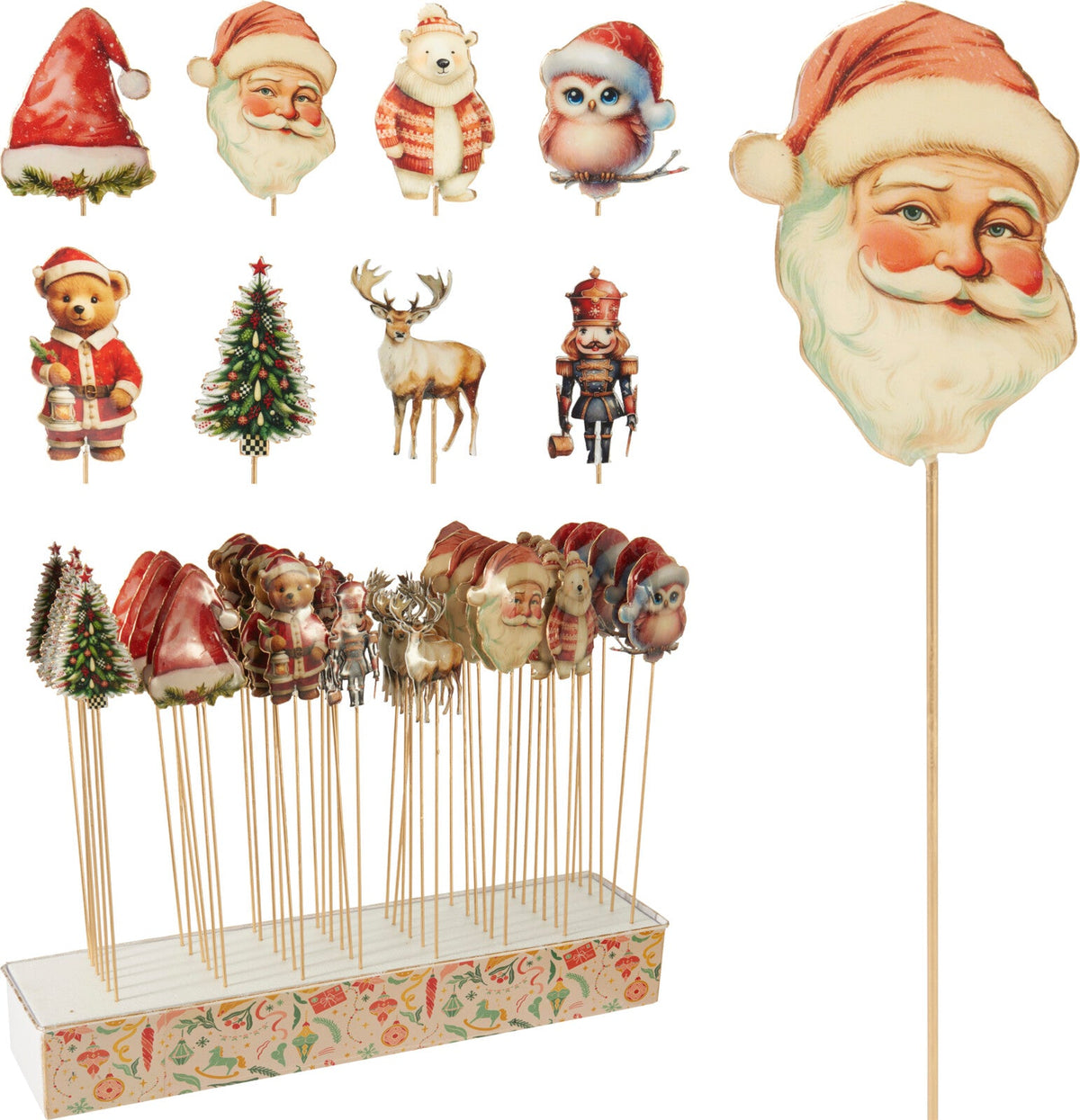 steker met kerstfiguur 30cm 8ass