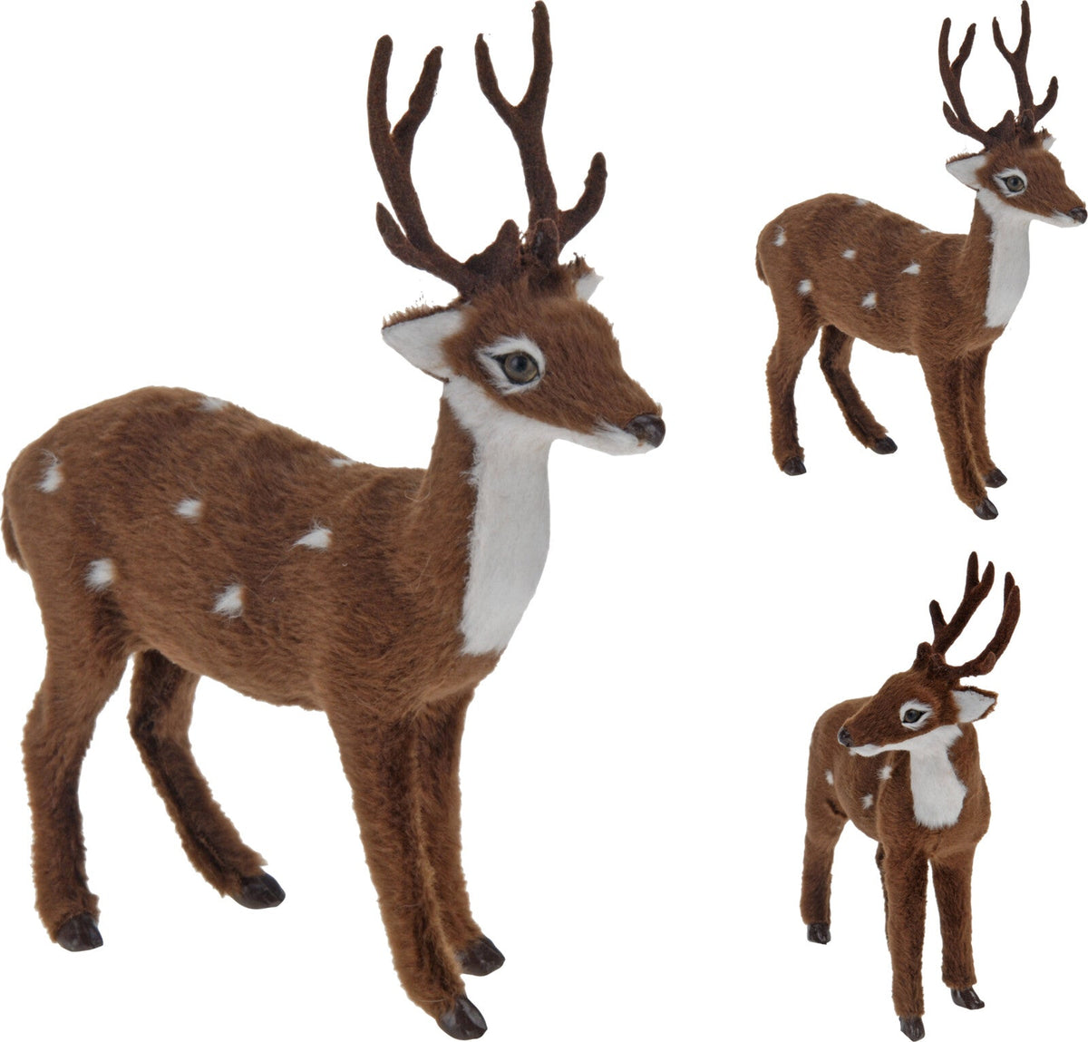 hert staand bruin bont 15cm 2ass design