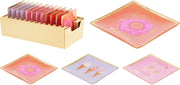 bordje glas 10x10cm 3ass design
