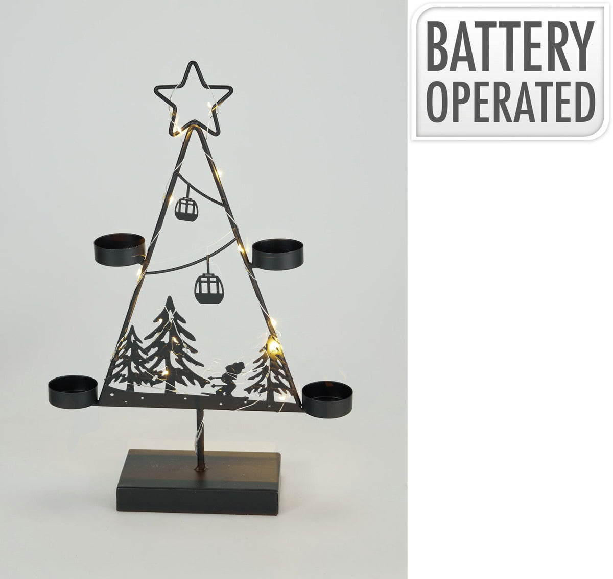 kerstboom m led 25x8x38cm zwart