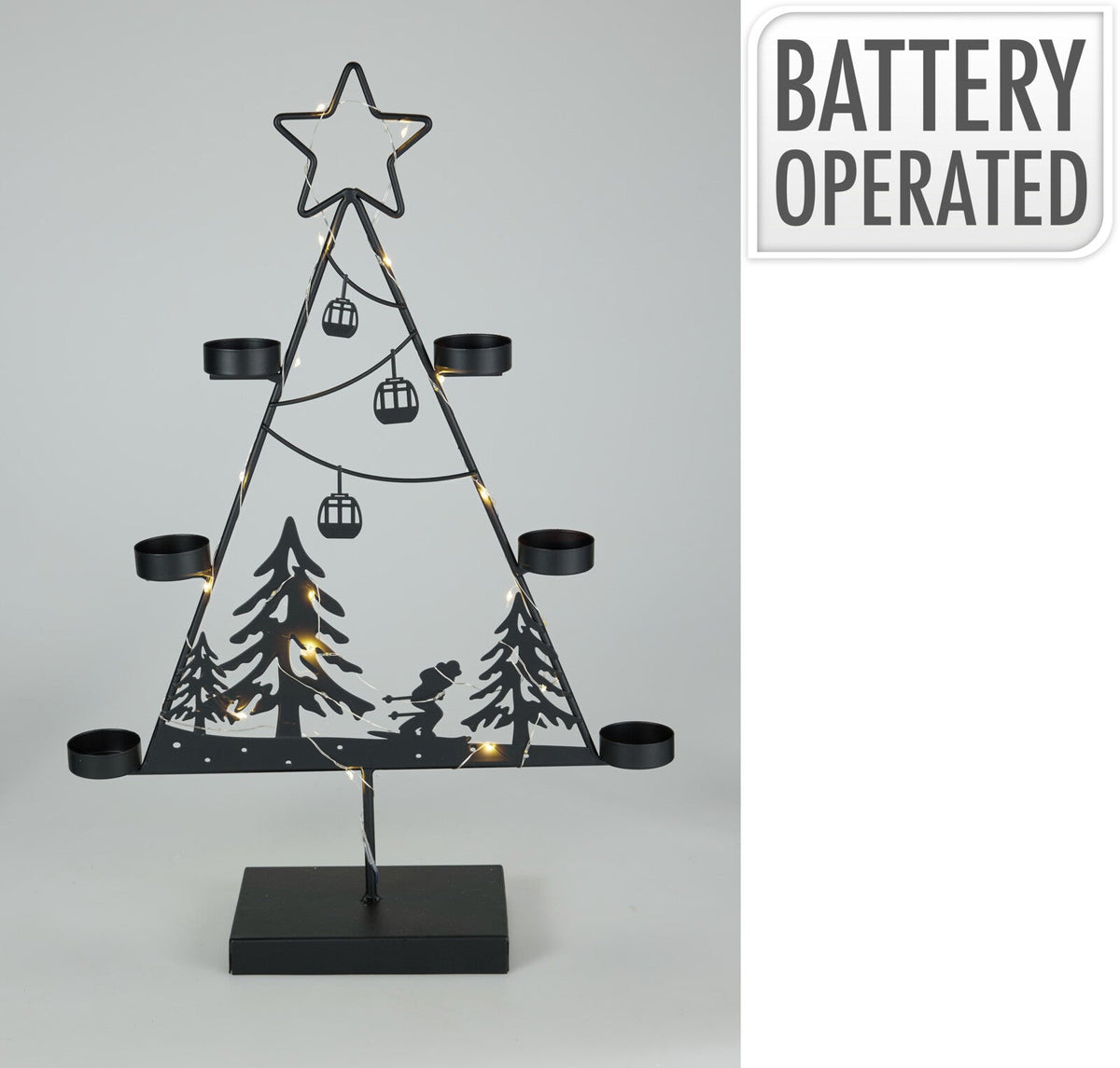 kerstboom m led 33x13x48cm zwart