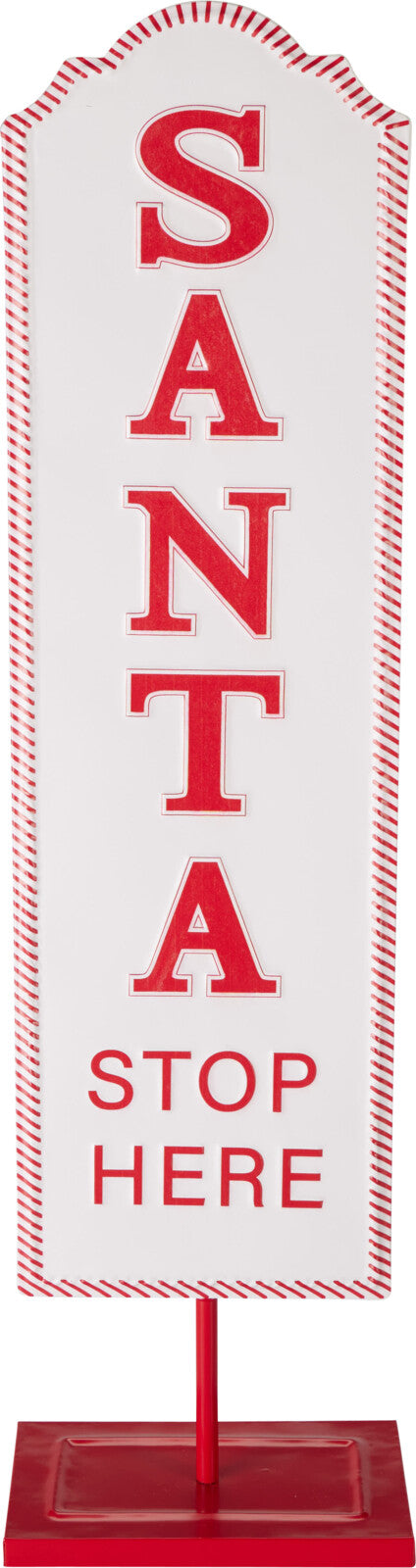 bord santa stop here 20x13x77cm