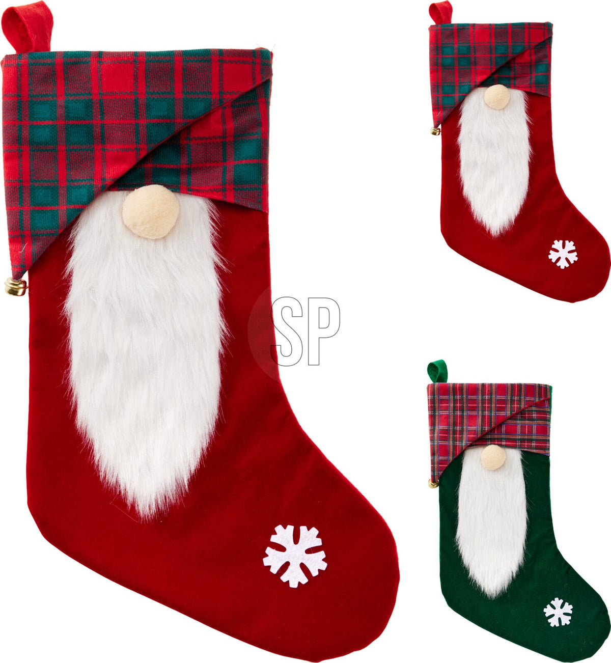 kerstsok gnome 45cm 2ass
