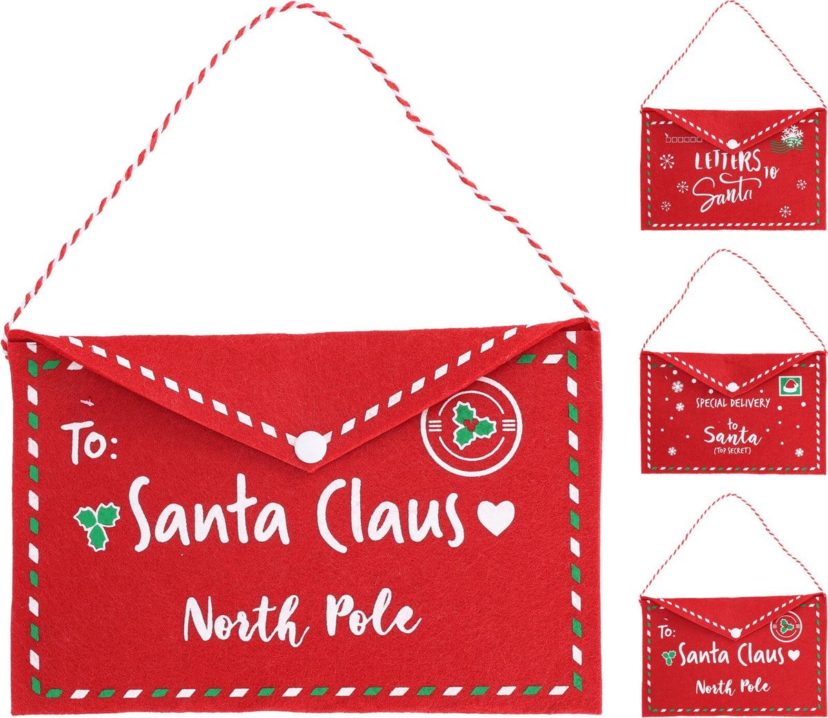envelop kerst design 38cm 3ass