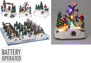 wintertafereel kinderen met led 12cm 3ass design