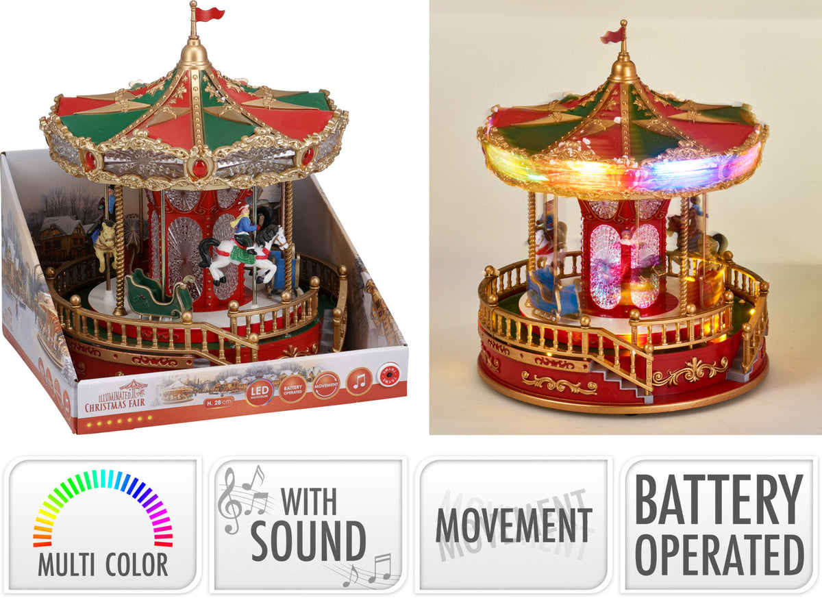 kersttafereel carousel led 28cm