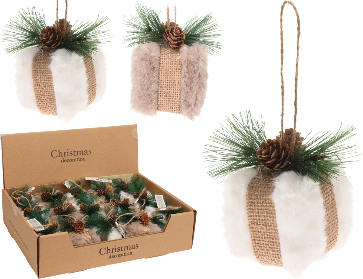 cadeautje hangdeco 6cm 2ass