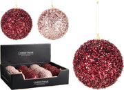 kerstbal 80mm 2ass kleur