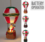 kerstfiguren met ballon 17cm led 3ass
