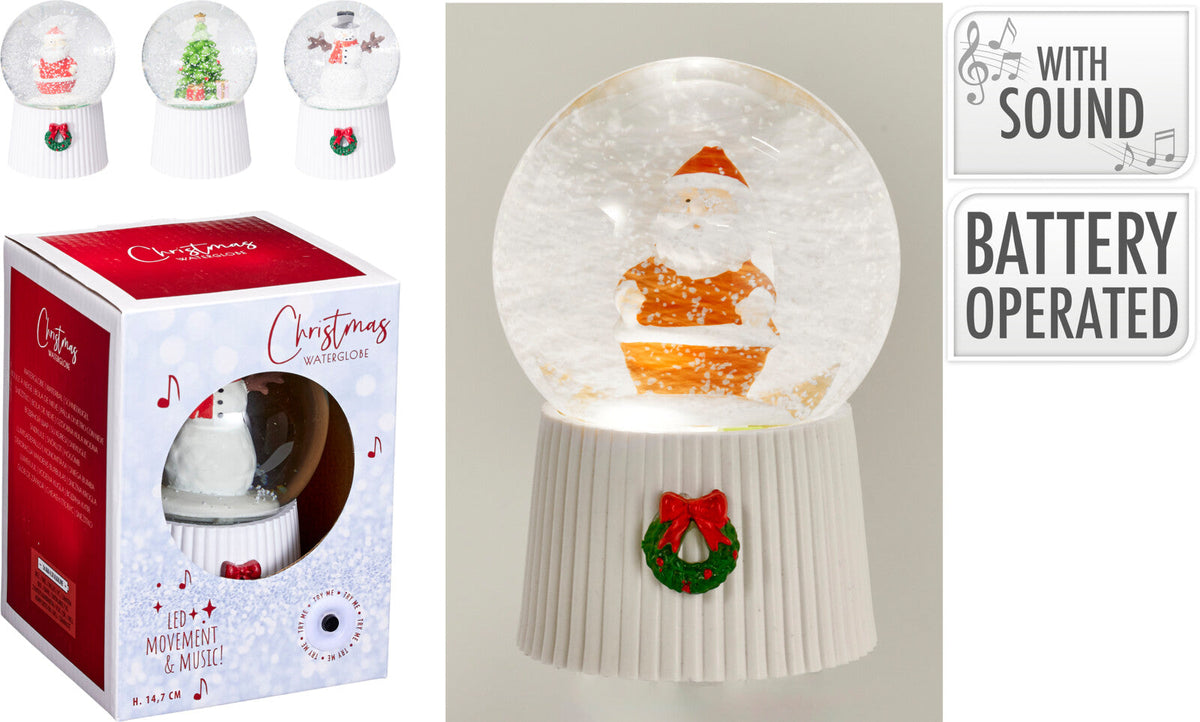 kerst waterbal led 147mm 3ass design