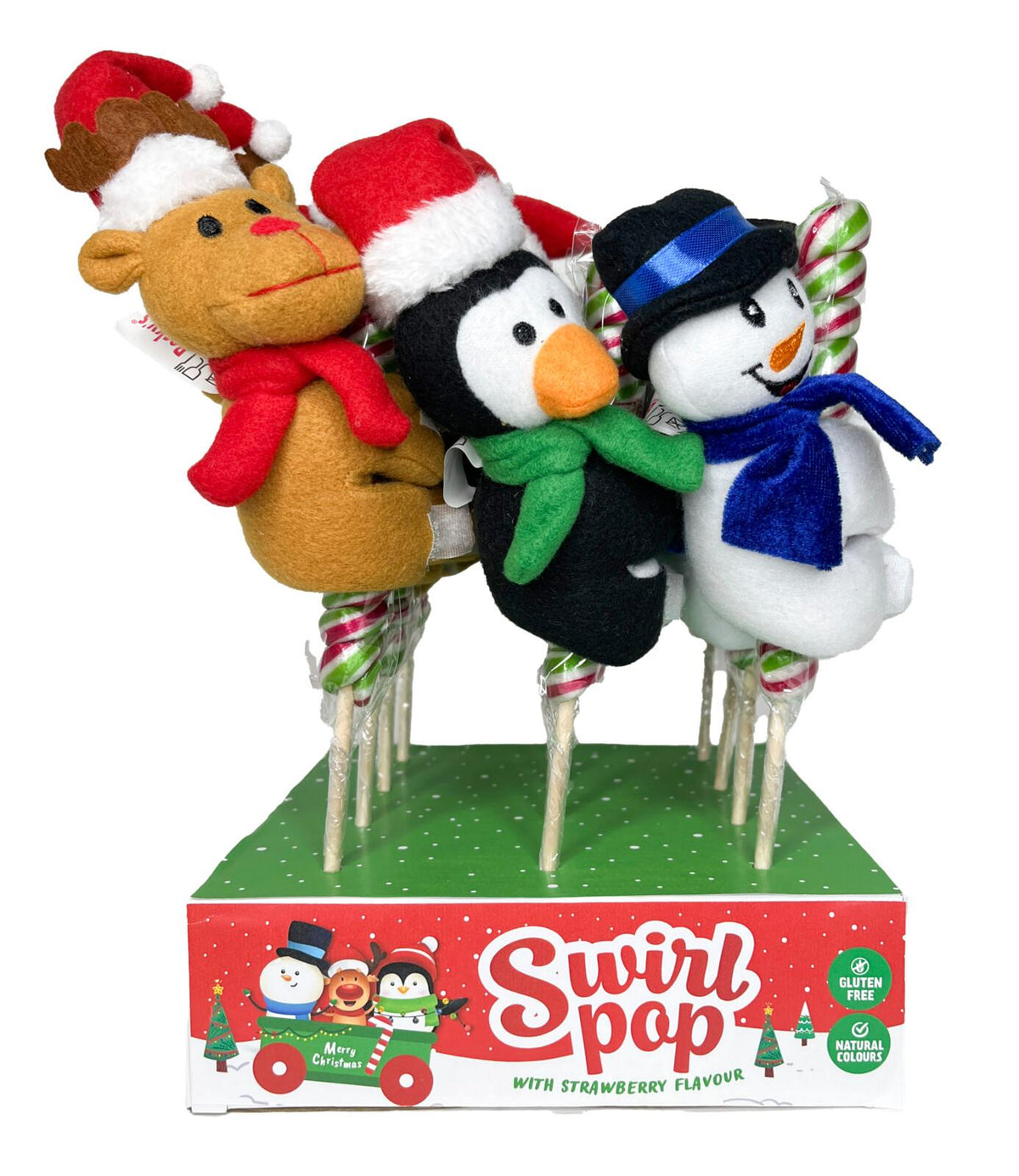 xmas swirl lollipop with plush