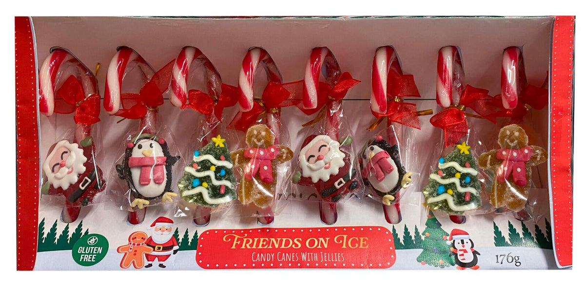 friends on ice candy canes