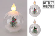 kerstbal vorm ledkaars 12x16cm