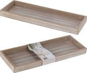 plateau 14x40cm antiek grijs