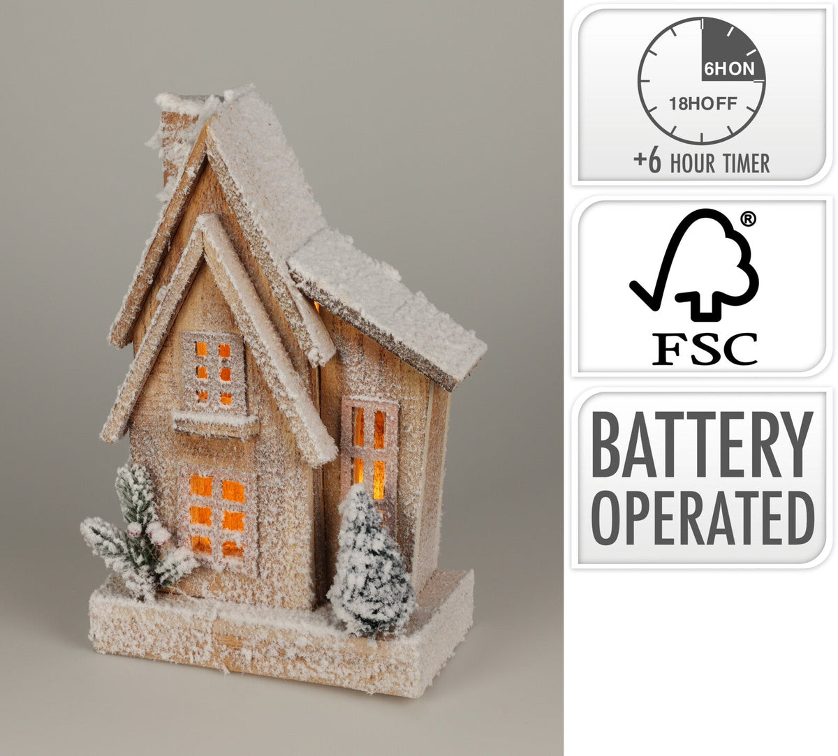 huis met led sneeuw finish