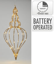 ornament met led en glitter 62led