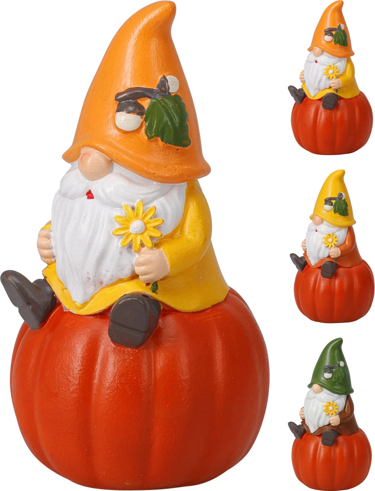 gnome op pompoen 6x12cm 3ass design