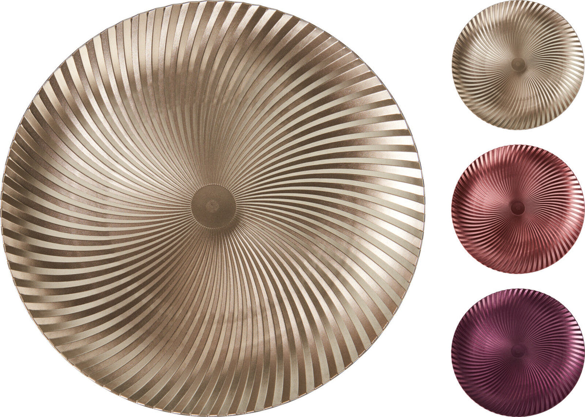 onderbord ribbed 33cm 3ass kleur