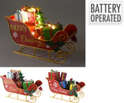 slee met cadeaus en led 20cm