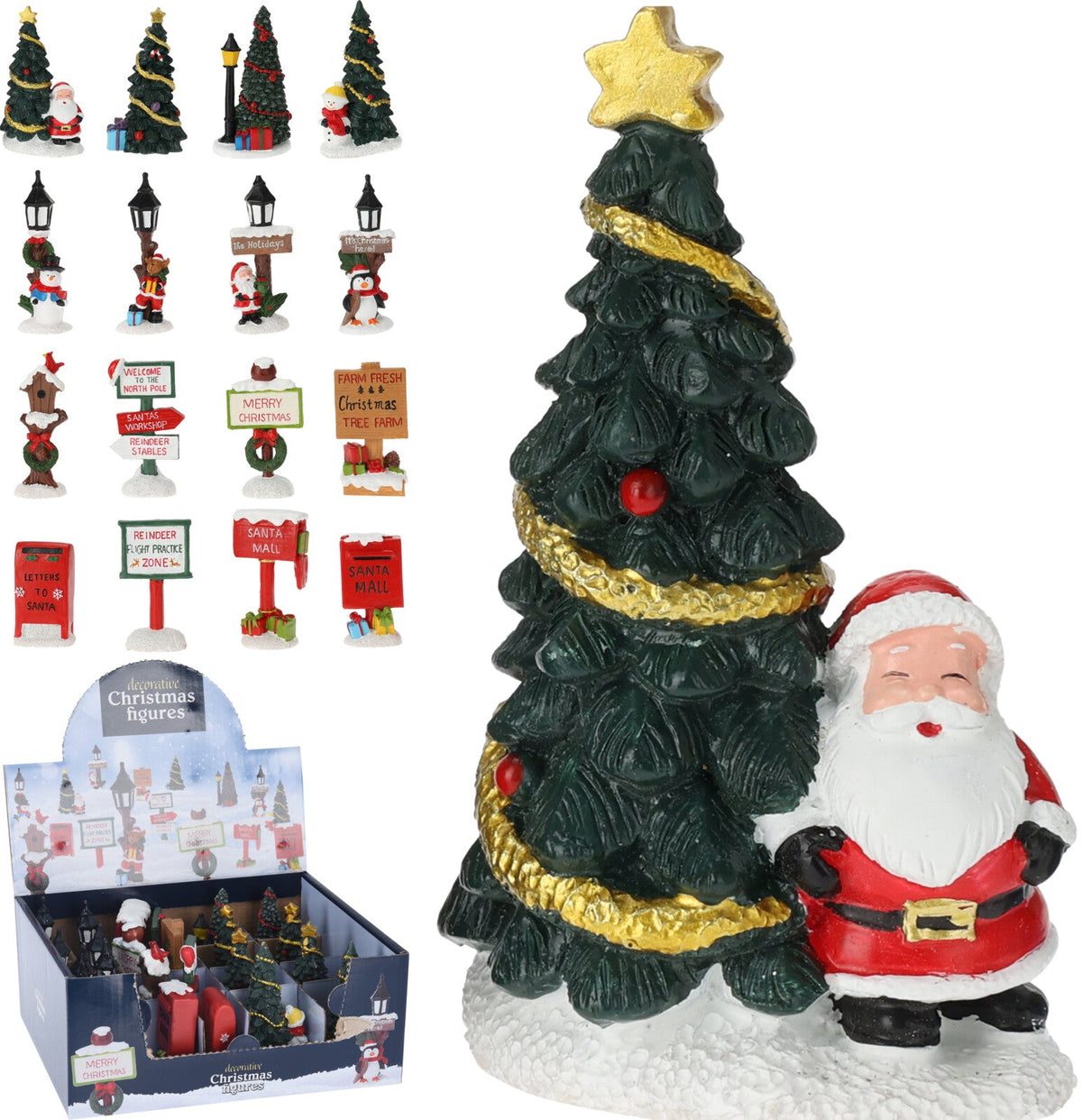 kerstfiguren 8cm 16 assorted multi