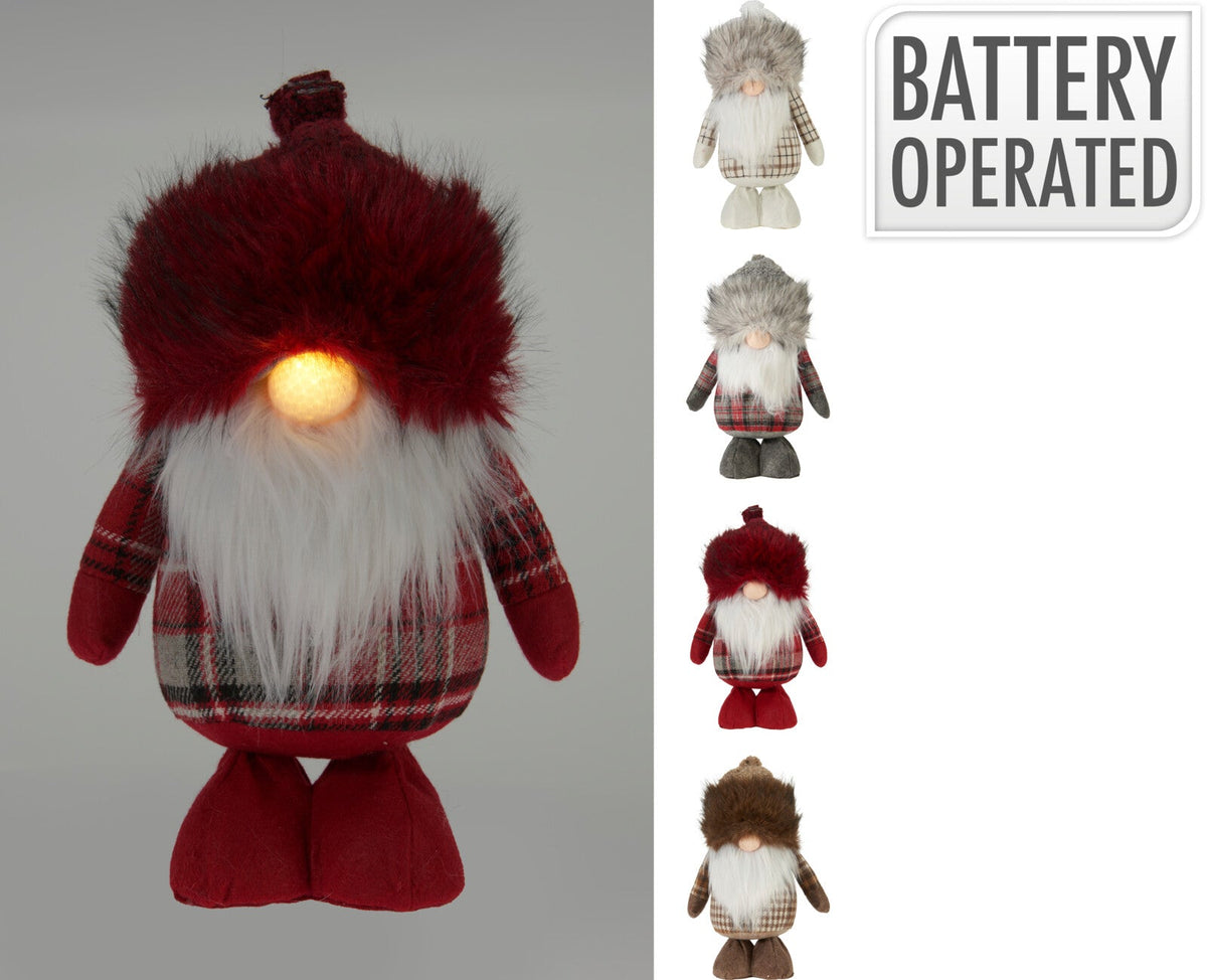 gnome met led 21x36cm 4ass