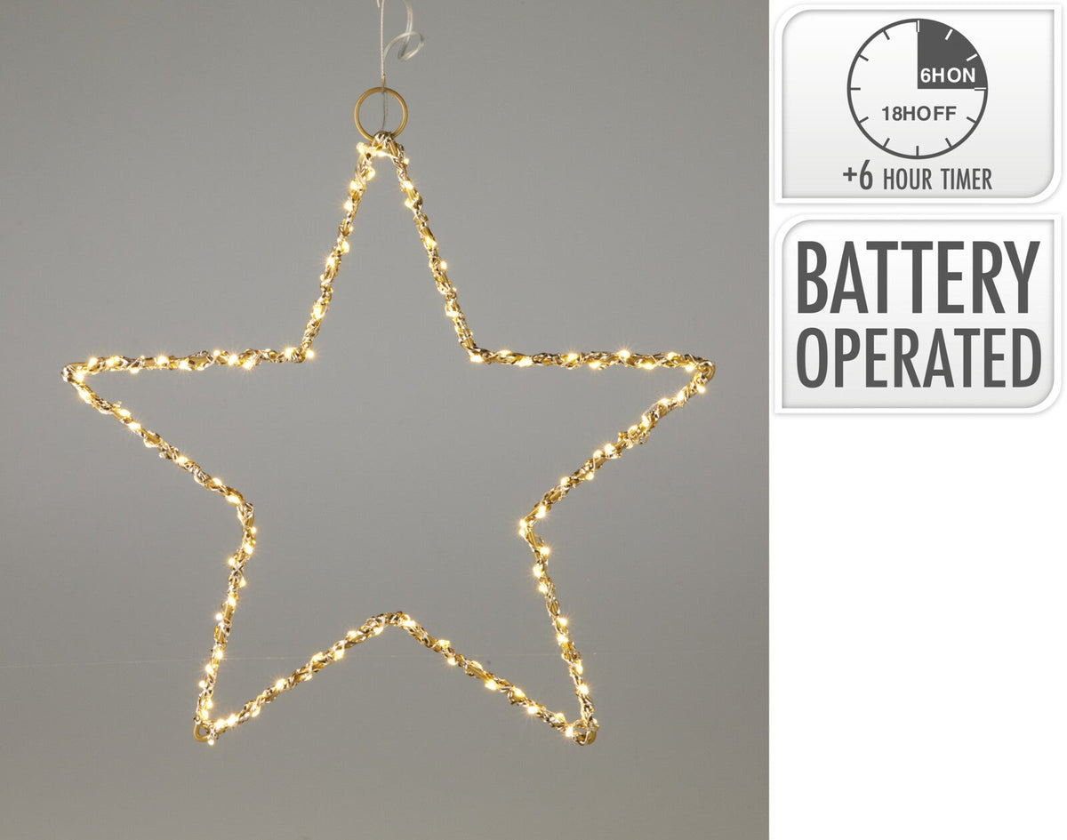 ster 30cm met led goud