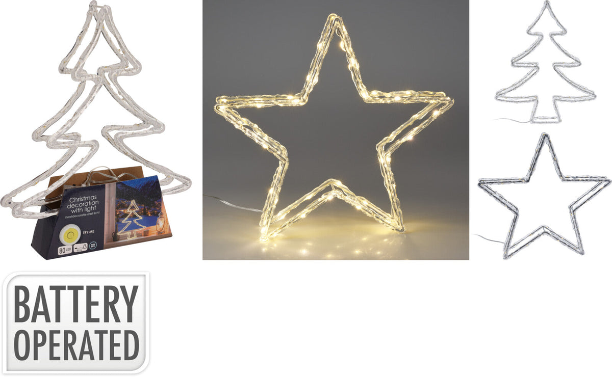 kerstfiguur 50led warm wit 2as