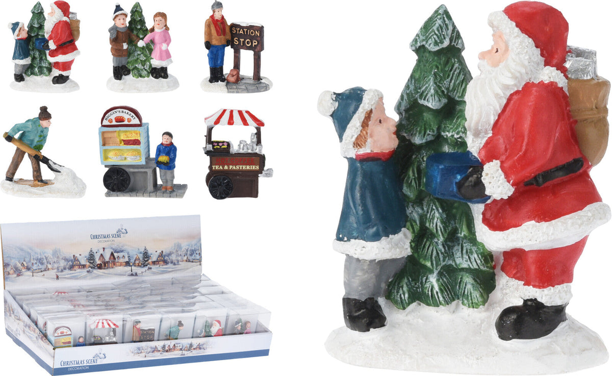 kerstdorp figuurtjes in pet dsj 6ass