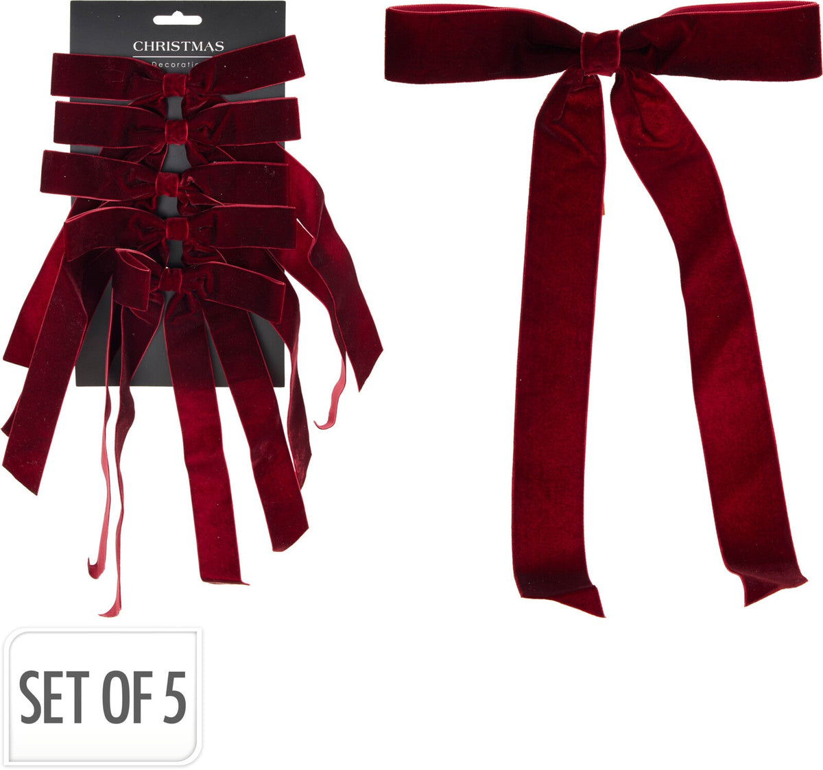 strik set van 5sts 18x29x3cm velvet burgundy