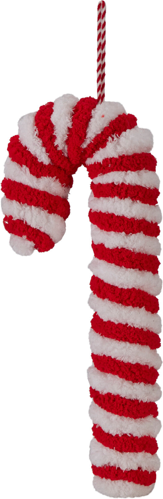 zuurstok decoratie 36cm wit met rood kleur