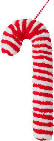 zuurstok decoratie 42cm wit met rood kleur