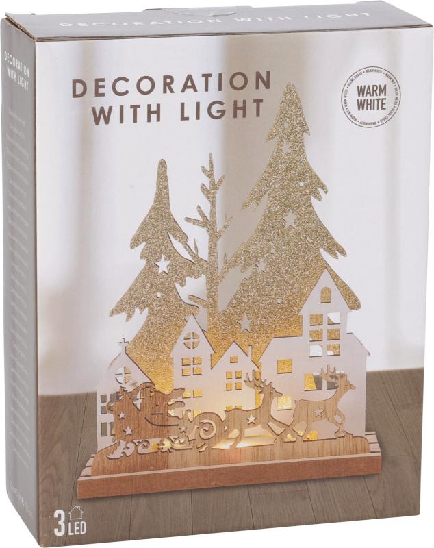Weihnachts Tischlampe 2ass 15cm