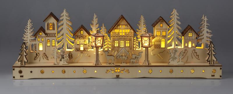 Holzhaus mit LED 45cm