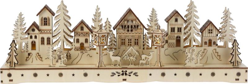 Holzhaus mit LED 45cm