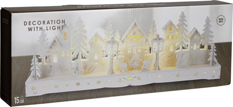 Holzhaus mit LED 45cm