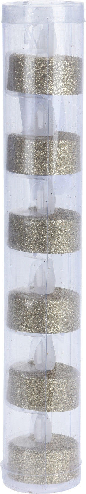 theelicht led goud glitter 6st