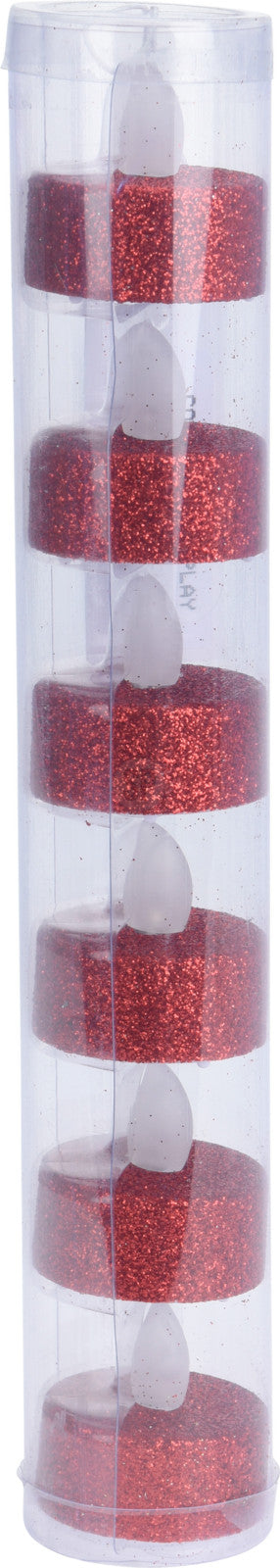 theelicht led rood glitter s6