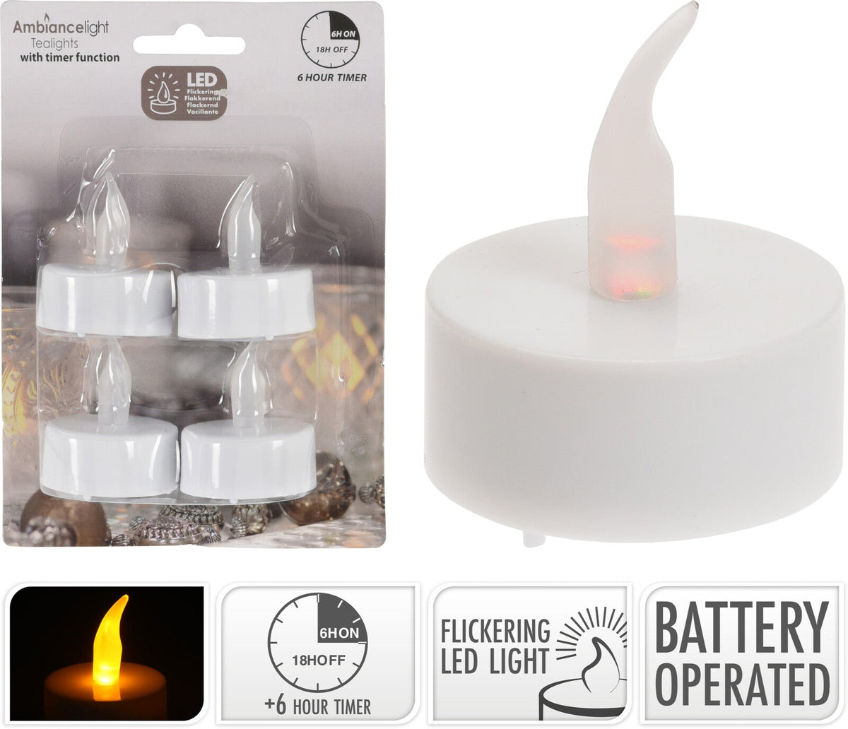 theelicht met led set van 4sts