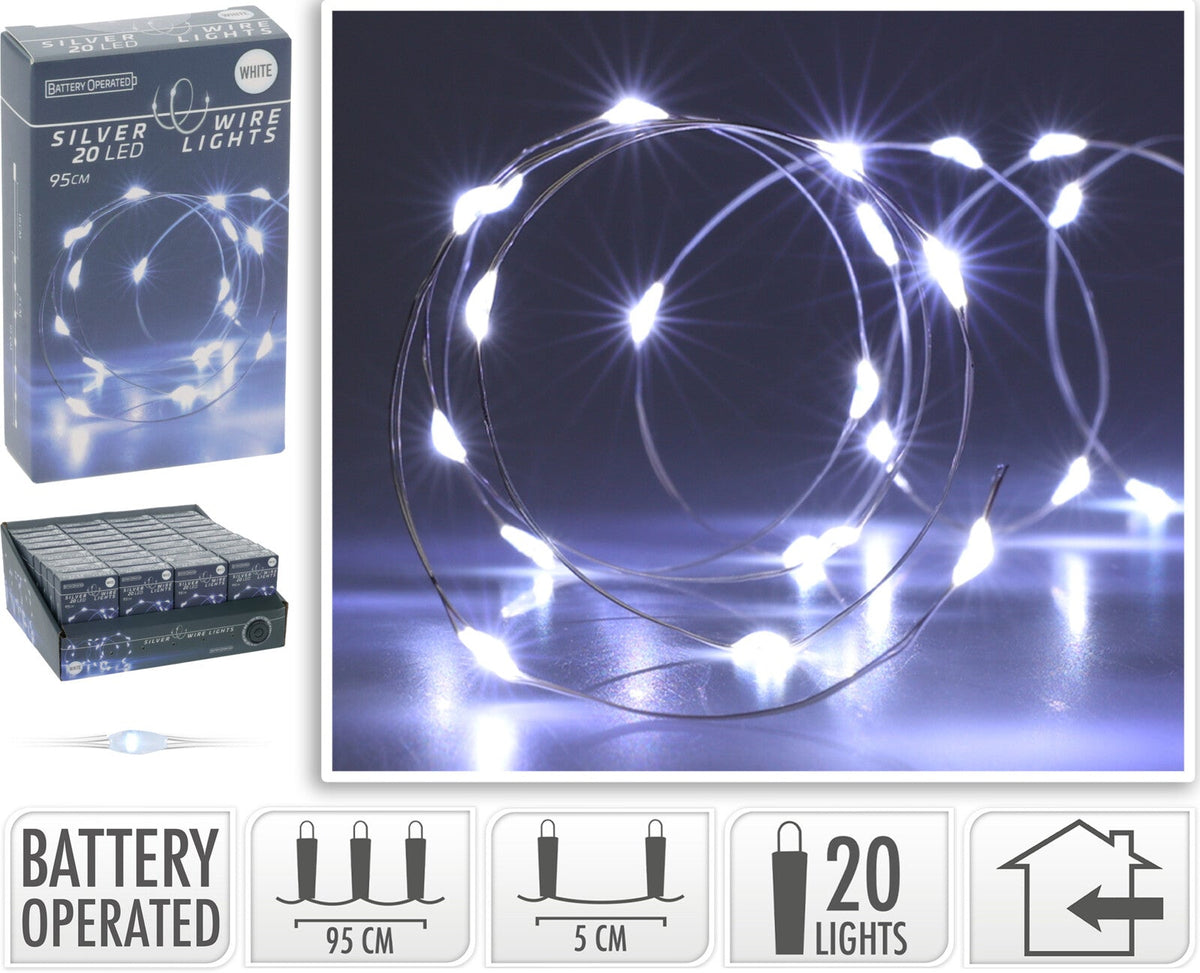 zilverdraad verlichting 20led wit
