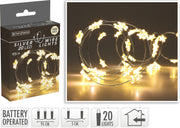 zilverdraad met ster 20led warm wit