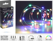 zilverdraad verlichting 20led multi color met timer
